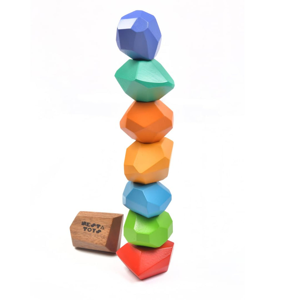 NESTA TOYS Wooden Pounding Bench Toy with Mallet | 8 Colourful Pegs - Flip, Pound & Repeat | Musical Toy - Sound on Every Hit | Builds Hand-Eye Coordination & Cause-Effect Learning | Ages 1-3 Years