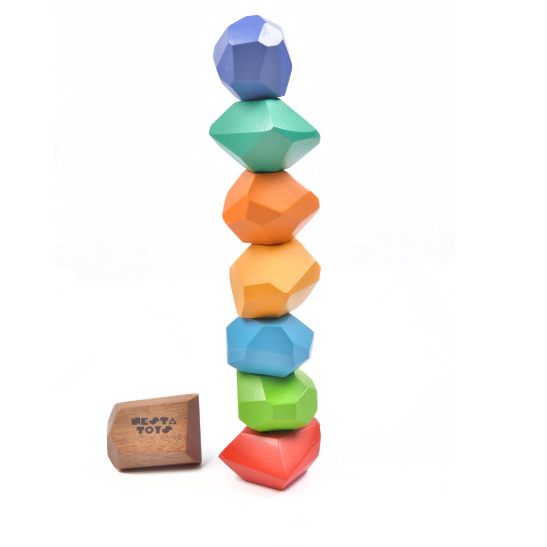 NESTA TOYS Wooden Pounding Bench Toy with Mallet | 8 Colourful Pegs - Flip, Pound & Repeat | Musical Toy - Sound on Every Hit | Builds Hand-Eye Coordination & Cause-Effect Learning | Ages 1-3 Years