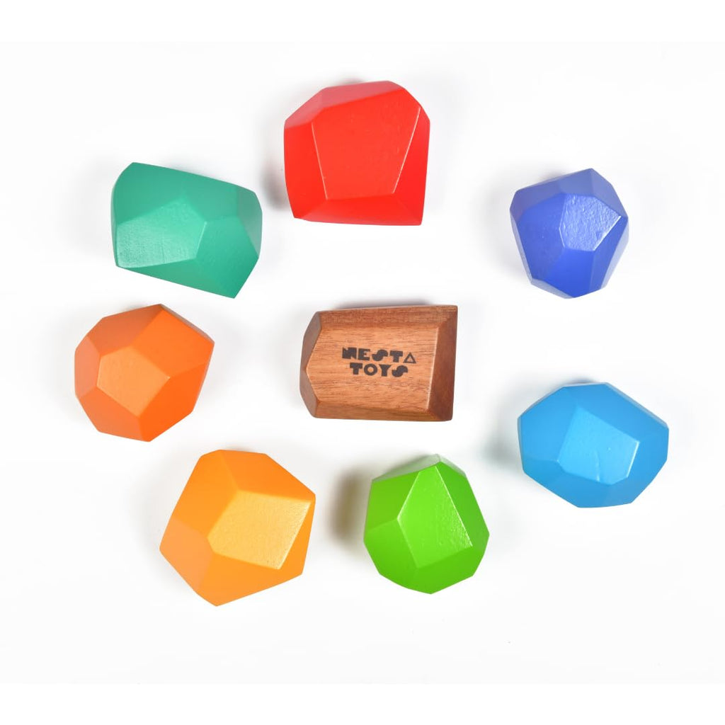 NESTA TOYS Wooden Pounding Bench Toy with Mallet | 8 Colourful Pegs - Flip, Pound & Repeat | Musical Toy - Sound on Every Hit | Builds Hand-Eye Coordination & Cause-Effect Learning | Ages 1-3 Years