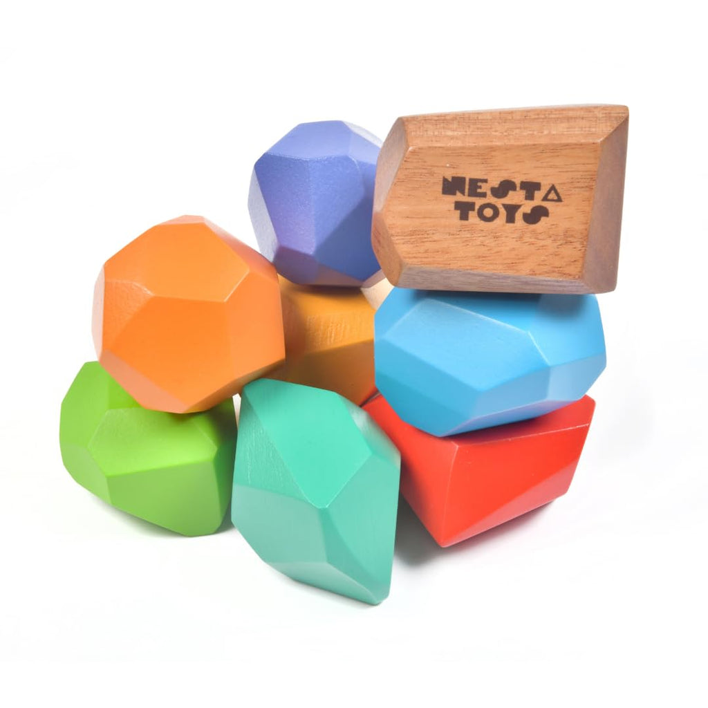 NESTA TOYS Wooden Pounding Bench Toy with Mallet | 8 Colourful Pegs - Flip, Pound & Repeat | Musical Toy - Sound on Every Hit | Builds Hand-Eye Coordination & Cause-Effect Learning | Ages 1-3 Years