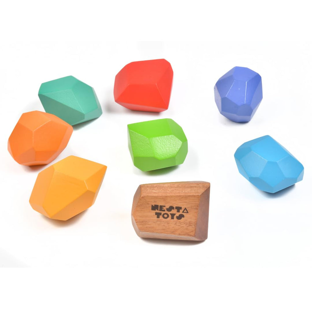 NESTA TOYS Wooden Pounding Bench Toy with Mallet | 8 Colourful Pegs - Flip, Pound & Repeat | Musical Toy - Sound on Every Hit | Builds Hand-Eye Coordination & Cause-Effect Learning | Ages 1-3 Years