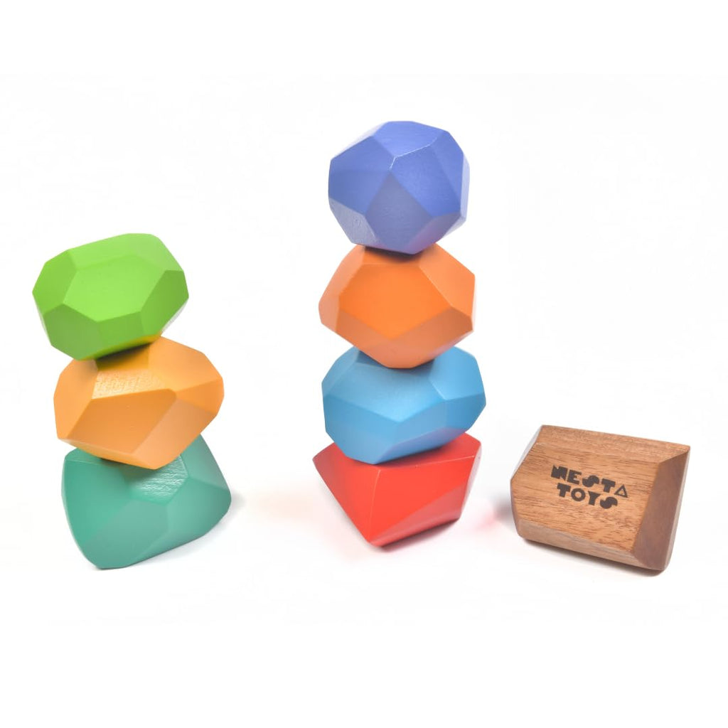 NESTA TOYS Wooden Pounding Bench Toy with Mallet | 8 Colourful Pegs - Flip, Pound & Repeat | Musical Toy - Sound on Every Hit | Builds Hand-Eye Coordination & Cause-Effect Learning | Ages 1-3 Years