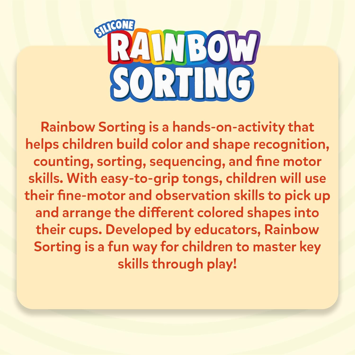 Skillmatics Silicone Rainbow Sorting Board Game - Learning & Educational Toy, Sorting, Counting & Sequencing Skills, Gift for Toddlers & Preschoolers Ages 3, 4, 5, 6