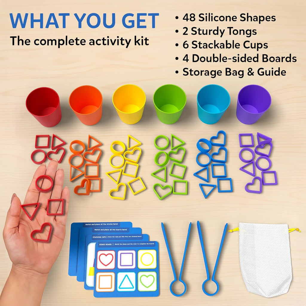 Skillmatics Silicone Rainbow Sorting Board Game - Learning & Educational Toy, Sorting, Counting & Sequencing Skills, Gift for Toddlers & Preschoolers Ages 3, 4, 5, 6